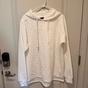 Women's White Park City Cable Knit Hoodie